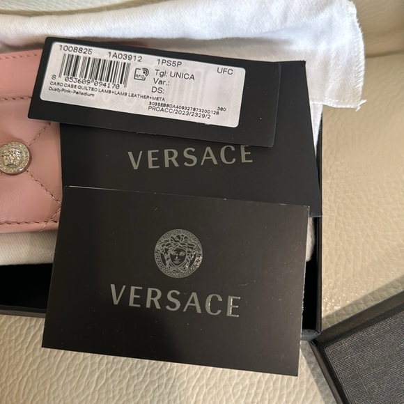 New Authentic Versace! Quilted Lamb+Lamb Leather+Meta, Card Case. - Picture 11 of 13